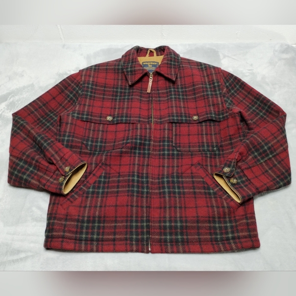 Woolrich plaid wool jacket mens size medium - Picture 2 of 16